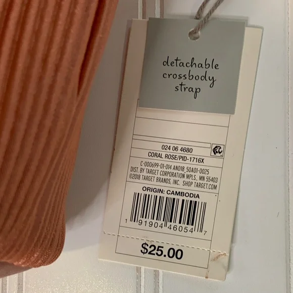 A New Day Pleated Orange Knotted Handle Women's Bag - Picture 3 of 6